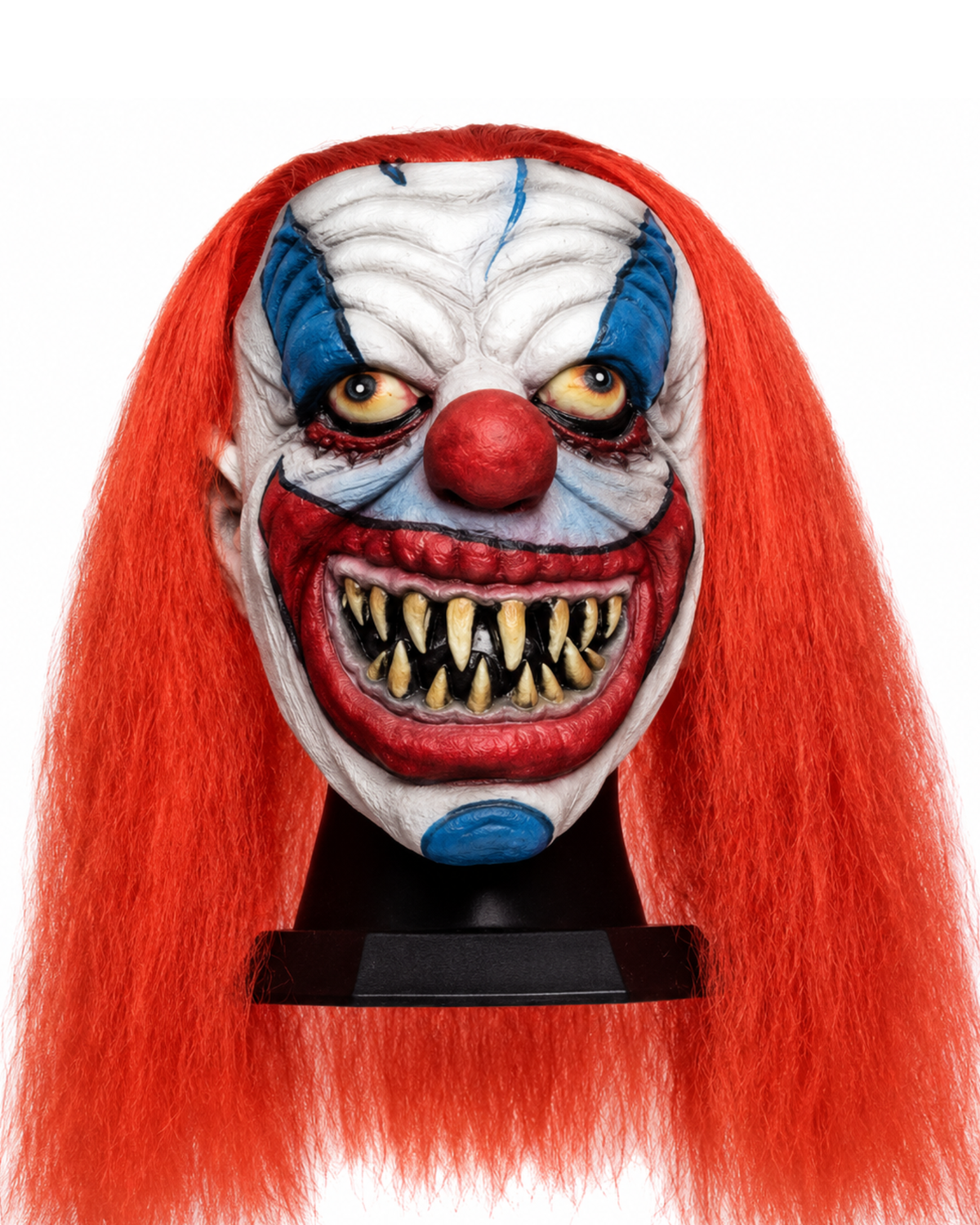 MASCARA PAYASO SINIESTRO CON CABELLO EN LATEX PARA ADULTO