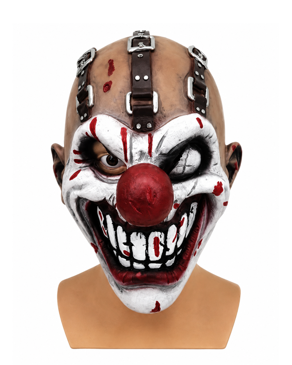 MASCARA PAYASO CON TIRANTAS EN LATEX PARA ADULTO