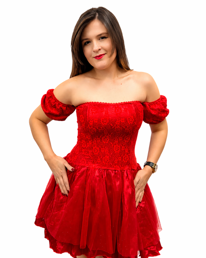 VESTIDO BASICO ROJO DAMA