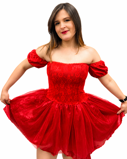 VESTIDO BASICO ROJO DAMA