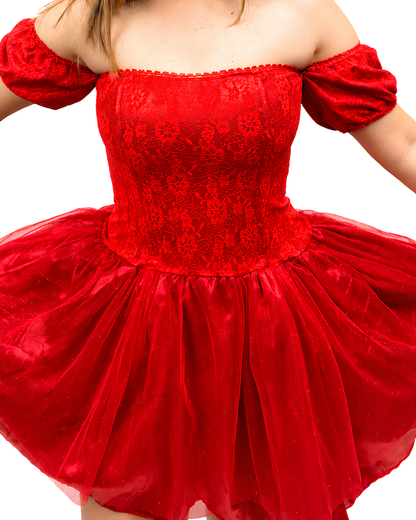 VESTIDO BASICO ROJO DAMA
