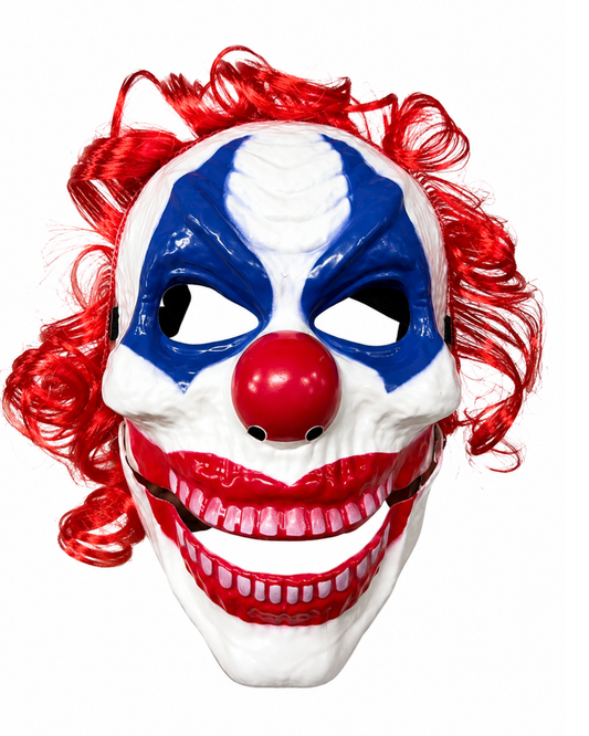 MASCARA PAYASO TERRORIFICO CON PELO ROJO