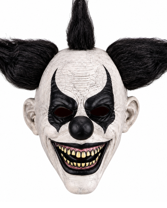 MASCARA PAYASO MACABRO NEGRO EN LATEX PARA ADULTO