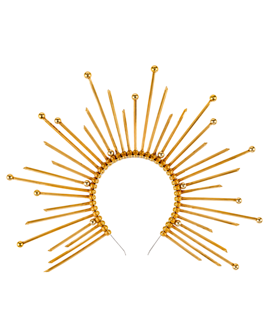 CORONA DE DIADEMA DE HALO DORADA