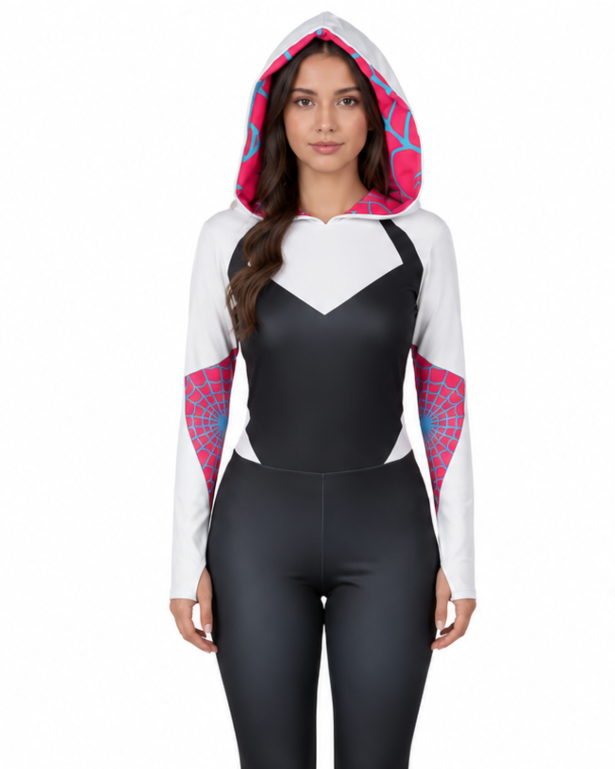 MUJER ARACNIDA BLANCA EN LICRA